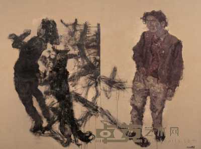 周春芽 1995年作 黑根一家—男主人和女主人 190×260cm